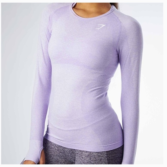 Gymshark Tops - Gymshark Long Sleeve Vital Seamless Shirt Lilac S